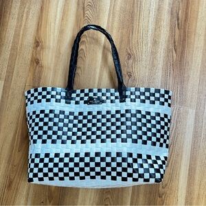 kate spade Black and White Checker Woven Tote